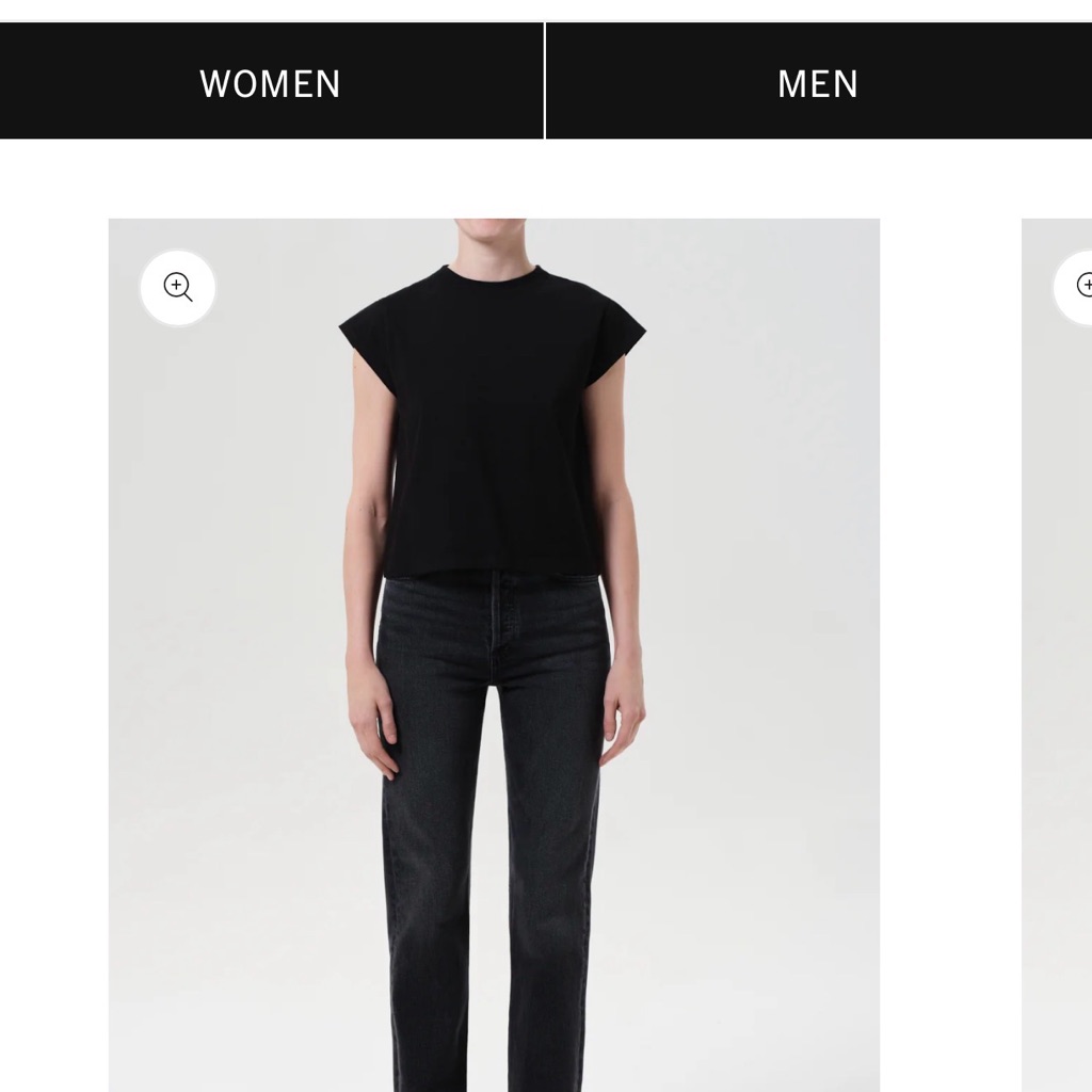 Agolde Black Denim Waistband Jeans